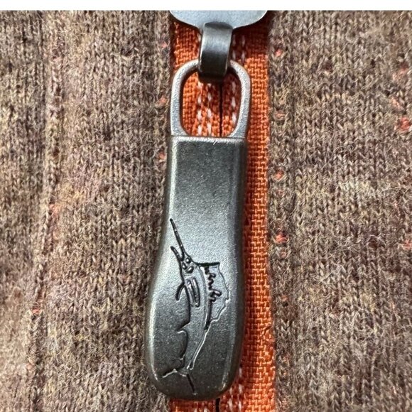 Tommy Bahama Reversible 1/4 Quarter Zip Sweater Men's Size L brown orange Cotton - Picture 3 of 7